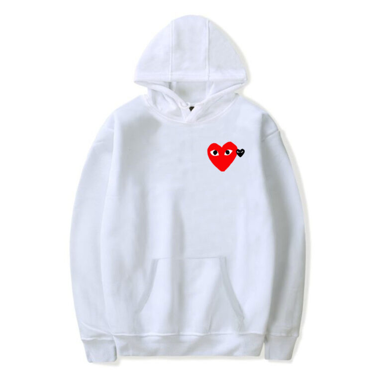 Blue CDG Hoodie Zip up With Large Heart - CDG Official