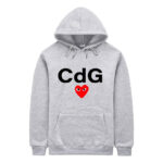 CDG Red Heart Front Print hoodie