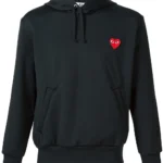 Comme Des Garçons Play Heart Appliqué Black Hoodie