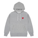 PLAY GREY PULLOVER HOODED SWEATSHIRT