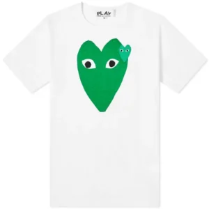 Comme Des Garcons Play Double Heart Tee Green