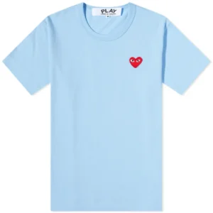 Comme Des Garcons Play Red Heart Tee Blue