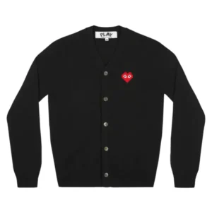 PLAY MEN’S CARDIGAN INVADER EMBLEM (BLACK)