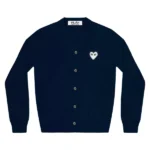 PLAY MENS CARDIGAN WHITE HEART NAVY