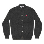 PLAY MENS CARDIGAN WITH SMALL RED HEART (GREY)