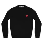 PLAY V-NECK PULLOVER RED EMBLEM (BLACK)